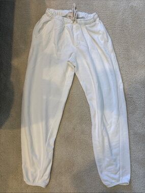 Aerie Cozy White Fleece Joggers size xS